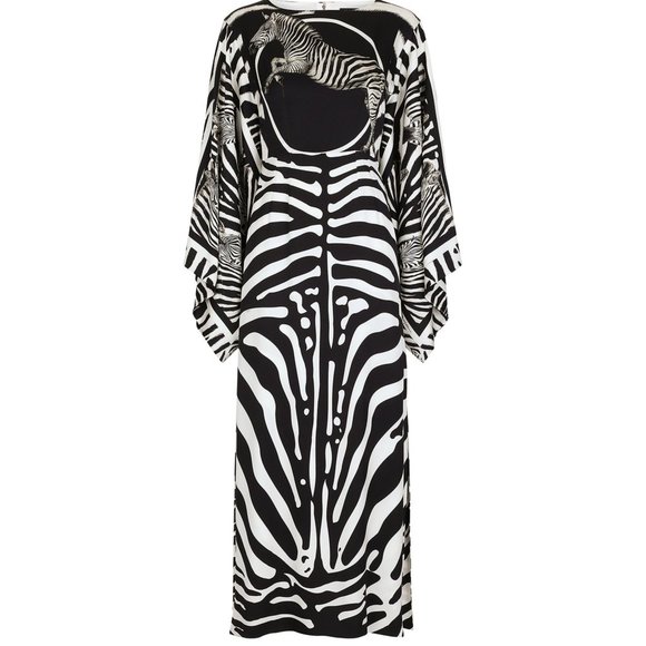 DOLCE & GABBANA Zebra-Print Charmeuse Midi Dress - Picture 4 of 12